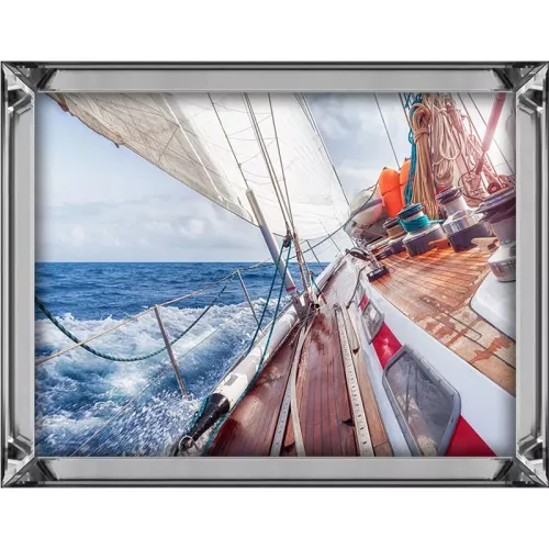 Payaa Zeilboot varend op golven 80x60x4.5cm (108716)
