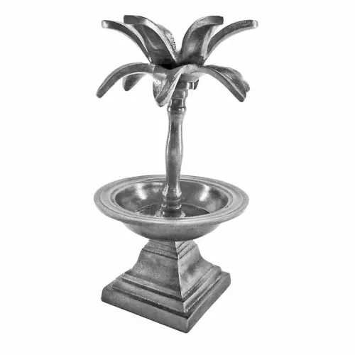 Etagere 1 laags 15x15x27cm Bord 15cm ruw zilver palm