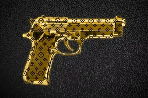 Payaa Gouden lv pistool 80x120cm (200632)
